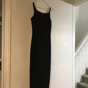 Long form fitting black dress